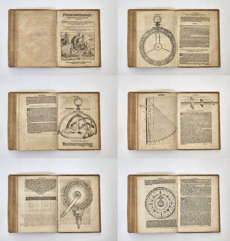 Antique map of the first Dutch ocean navigation book by Michiel Coignet