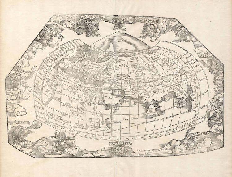Antique map of the World by Fries / Waldseemüller / Ptolemy