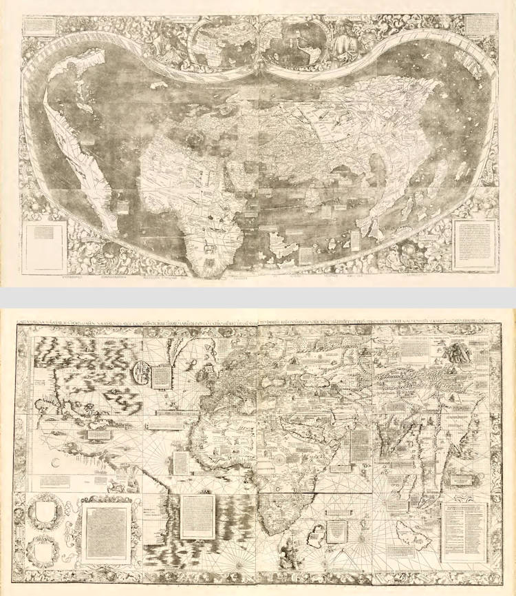 Antique map of World by Fischer after Waldseemüller