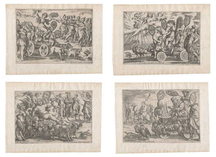 Antique map of the four seasons by Tempesta