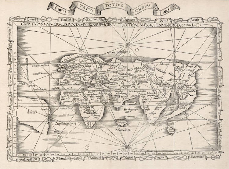 Antique map of the World by Fries / Waldseemüller