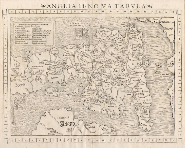 Antique map of England and Wales by Münster