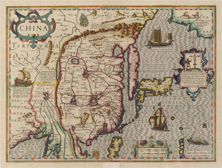 Antique map of China by Jodocus Hondius I