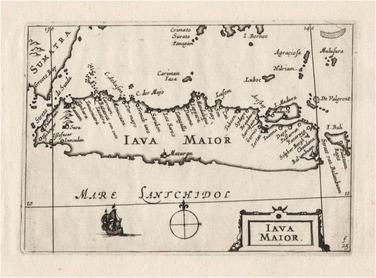 Antique map of Java by Visscher