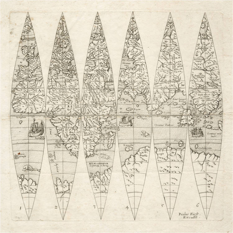 Antique map of the World by Johann Oterschaden