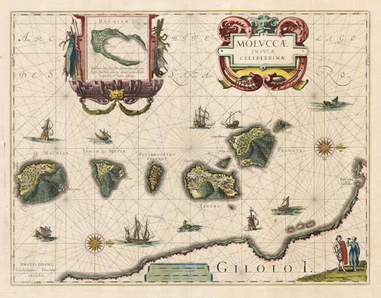 Antique map of Moluccas by Blaeu