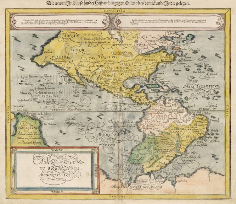 Antique map of America and the Pacific by Münster