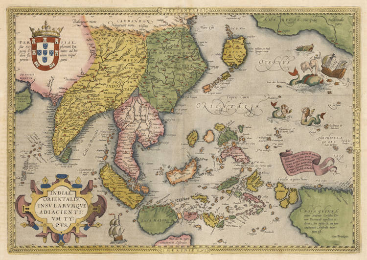 Antique map of South East Asia by Ortelius