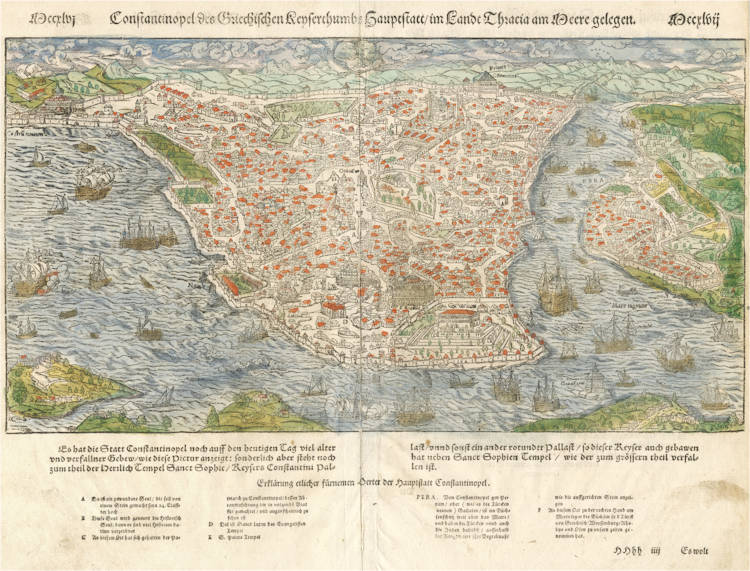 Antique map of Constantinopel by Münster
